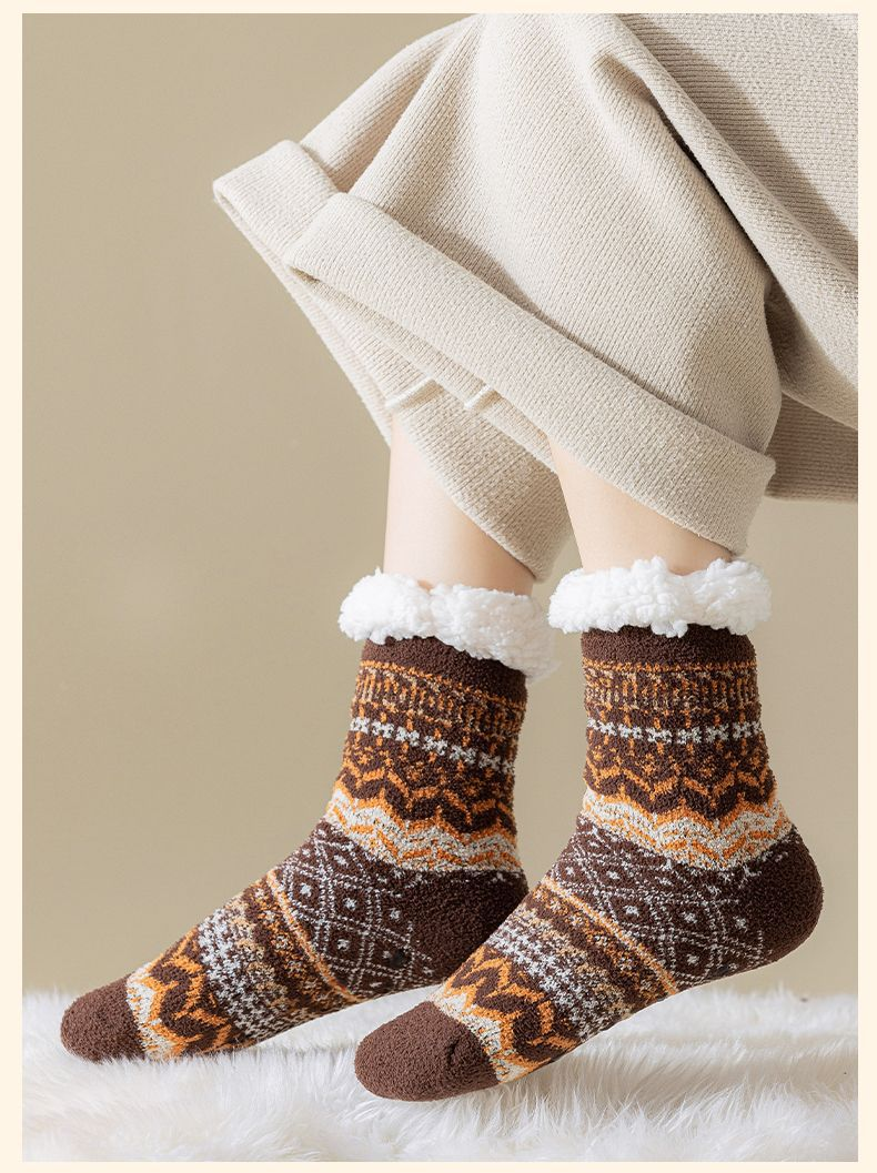 Womens Mid-calf Socks With Retro Pattern Rabbit Sheep Wool Socks